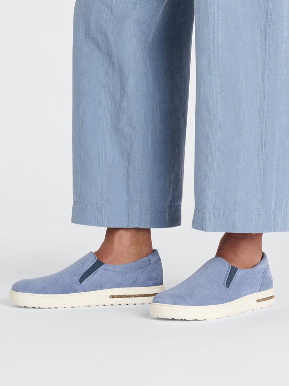Birkenstock Oswego elemental blue suede with white sole. Size EU39.MSRP $149.95